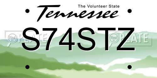 S74STZ Tennessee License Plate