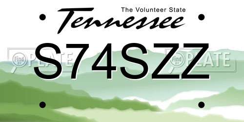 S74SZZ Tennessee License Plate
