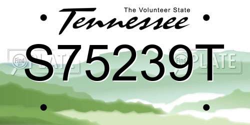 S75239T Tennessee License Plate