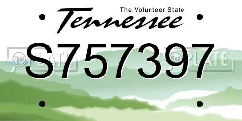 S757397 Tennessee License Plate