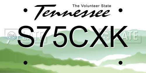 S75CXK Tennessee License Plate