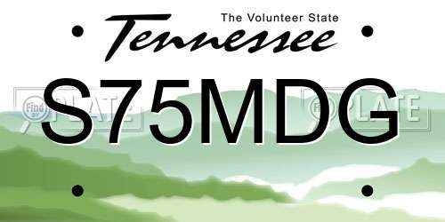 S75MDG Tennessee License Plate