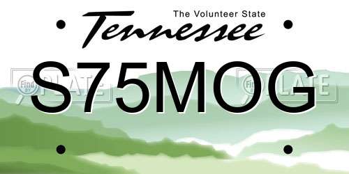 S75MOG Tennessee License Plate