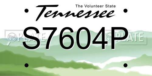 S7604P Tennessee License Plate