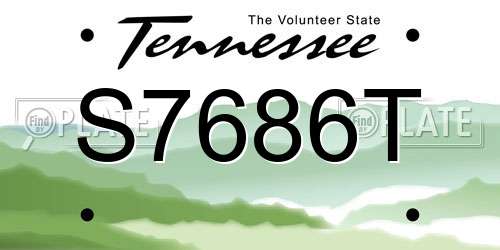 S7686T Tennessee License Plate