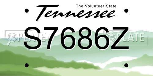 S7686Z Tennessee License Plate
