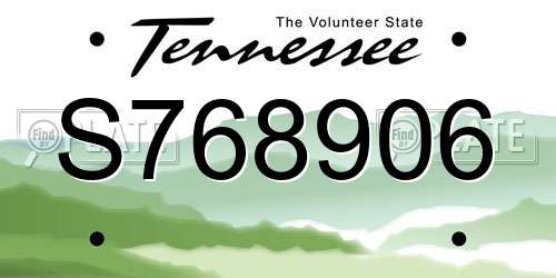 S768906 Tennessee License Plate