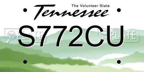 S772CU Tennessee License Plate