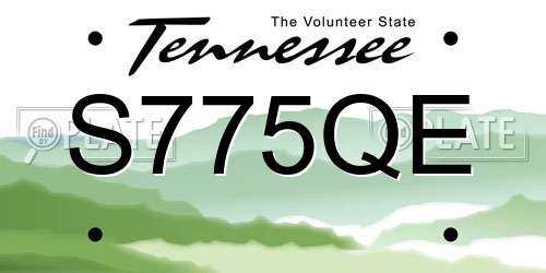 S775QE Tennessee License Plate