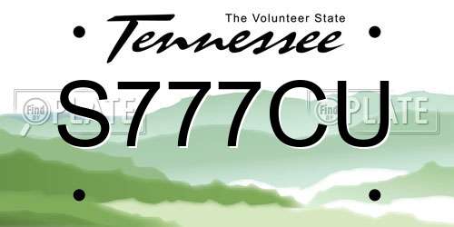 S777CU Tennessee License Plate