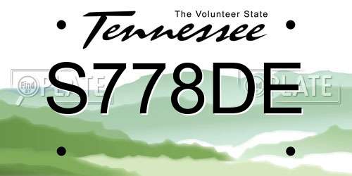 S778DE Tennessee License Plate