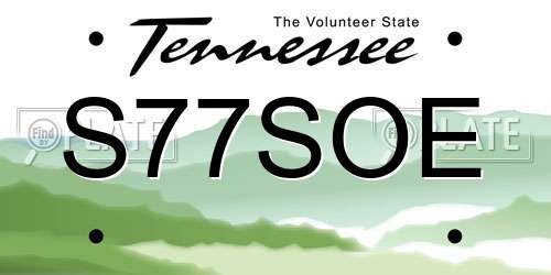 S77SOE Tennessee License Plate