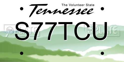 S77TCU Tennessee License Plate