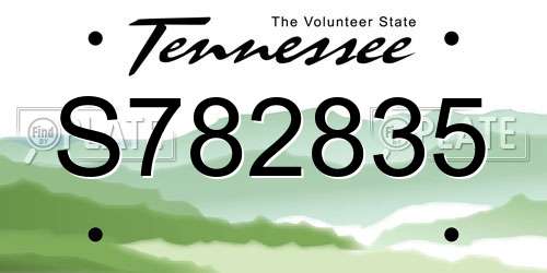 S782835 Tennessee License Plate