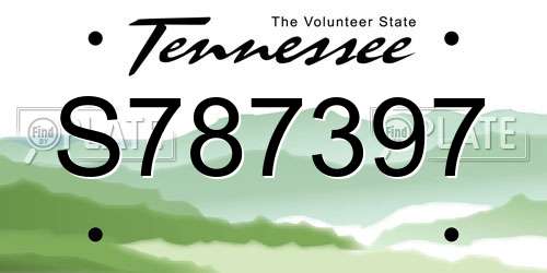 S787397 Tennessee License Plate