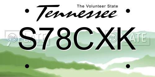 S78CXK Tennessee License Plate
