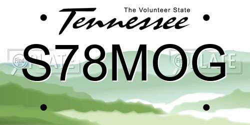 S78MOG Tennessee License Plate