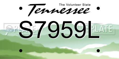S7959L Tennessee License Plate