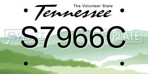 S7966C Tennessee License Plate