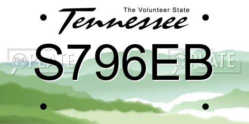 S796EB Tennessee License Plate