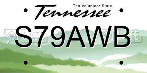 S79AWB Tennessee License Plate