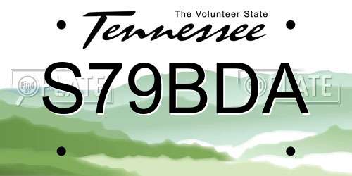S79BDA Tennessee License Plate