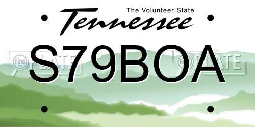 S79BOA Tennessee License Plate