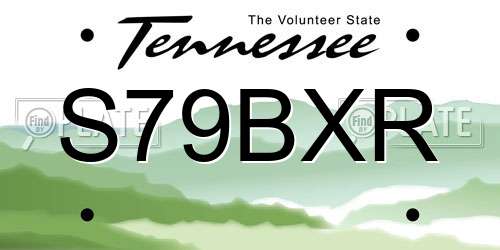 S79BXR Tennessee License Plate