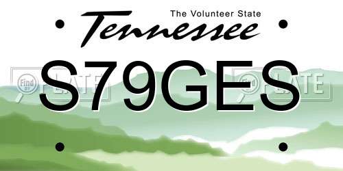 S79GES Tennessee License Plate