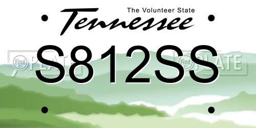 S812SS Tennessee License Plate