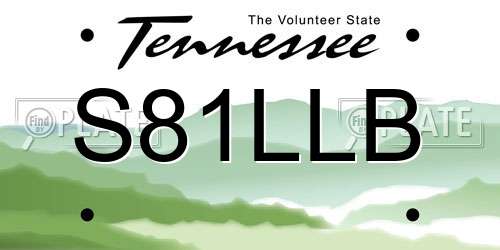 S81LLB Tennessee License Plate