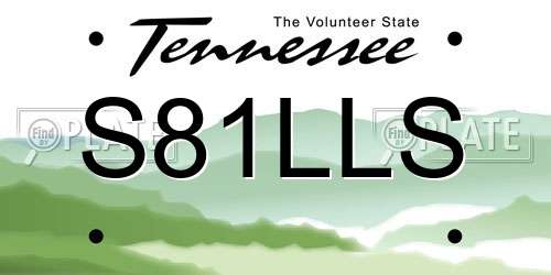 S81LLS Tennessee License Plate