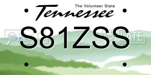 S81ZSS Tennessee License Plate