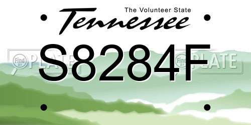 S8284F Tennessee License Plate