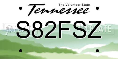 S82FSZ Tennessee License Plate