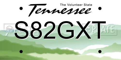 S82GXT Tennessee License Plate