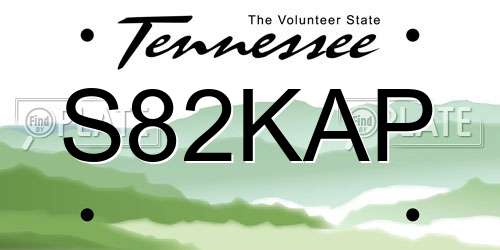 S82KAP Tennessee License Plate