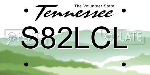 S82LCL Tennessee License Plate