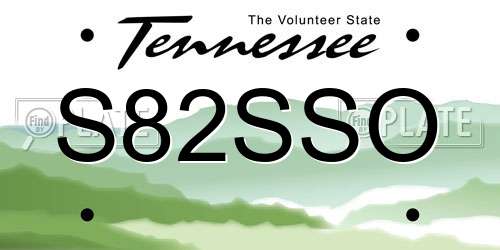 S82SSO Tennessee License Plate