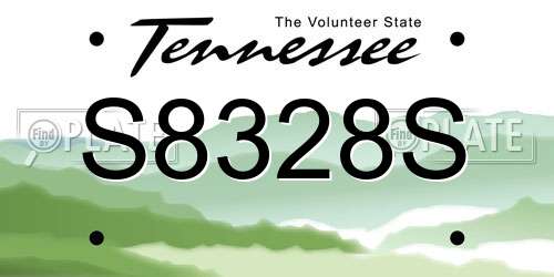 S8328S Tennessee License Plate