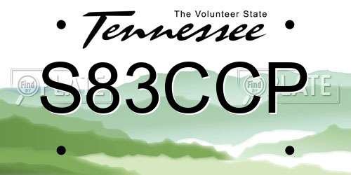S83CCP Tennessee License Plate