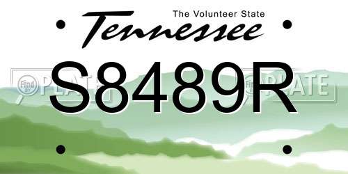 S8489R Tennessee License Plate