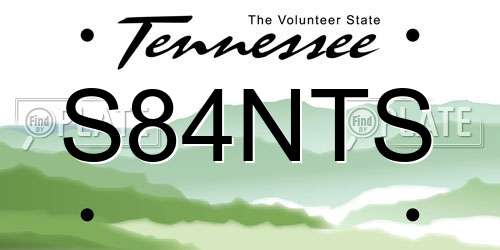 S84NTS Tennessee License Plate