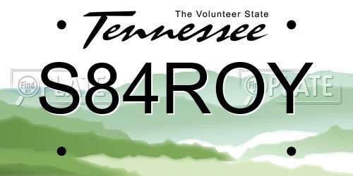 S84ROY Tennessee License Plate