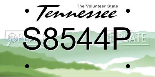S8544P Tennessee License Plate