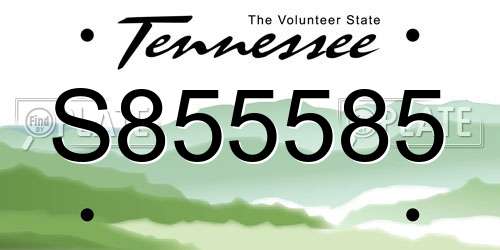 S855585 Tennessee License Plate