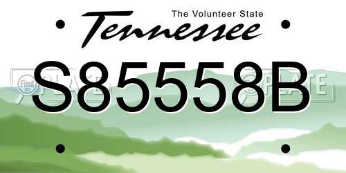 S85558B Tennessee License Plate