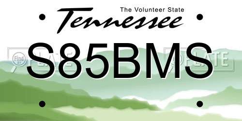 S85BMS Tennessee License Plate