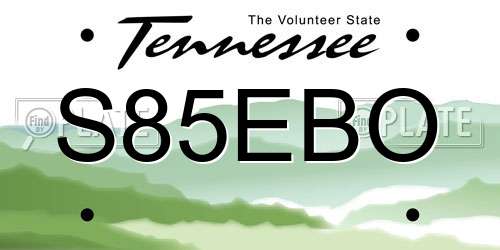 S85EBO Tennessee License Plate