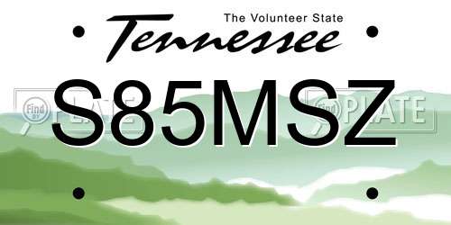 S85MSZ Tennessee License Plate